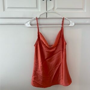 Coral Satin Cami Top
